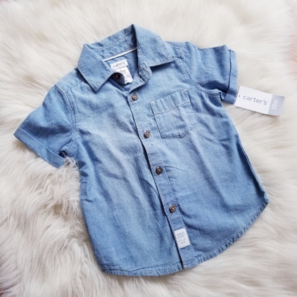 baby boy jean button up shirt